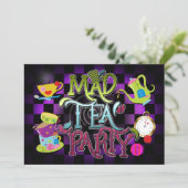 Whimsical MAD THÉ Fête Anniversaire Invitation (Debout devant)