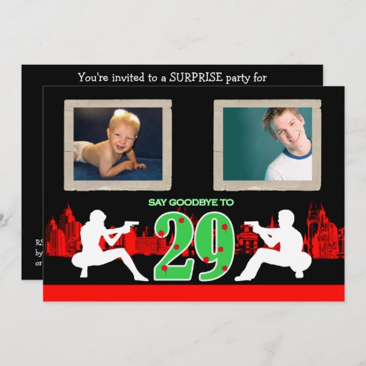 Whimsical Mafia Style 30e anniversaire Invitation  (Devant / Derrière)