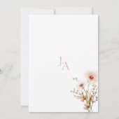 Whimsical magenta roze wilde bloemen bruiloft kaart (Achterkant)