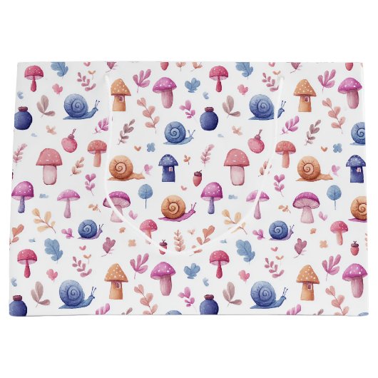 Whimsical Magic Garden Patroon Grote Gift Bag Groot Cadeauzakje (Voorkant)