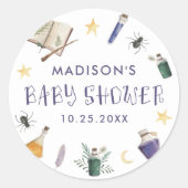 Whimsical Magic Potions Halloween Baby shower Ronde Sticker (Voorkant)