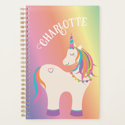Whimsical Magic Rainbow Unicorn Personnalisé (Devant)