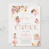 Whimsical Magical Floral Fairy 3rd Birthday Kaart (Voorkant)