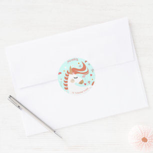 Whimsical magische eenhoorn kinderen verjaardag ronde sticker