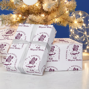 Whimsical magische kerst paarse esthetiek cadeaupapier