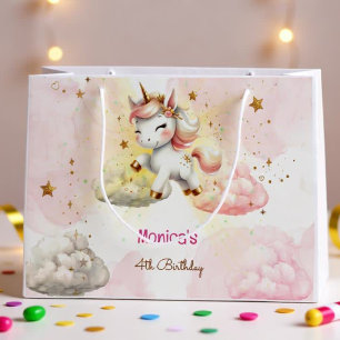 Whimsical magische pastel eenhoorn kinderen verjaa groot cadeauzakje