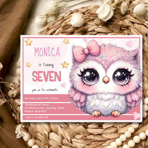 Whimsical magische pastel uil kinderen verjaardag kaart