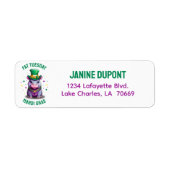 Whimsical Mardi Gras Vet Dinsdag Hippo Sticker (Voorkant)