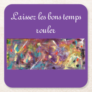 Whimsical Mardi Gras vierkant papier onderzetter