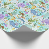 Whimsical Marine Friends - Een Schattige oceaanlan Cadeaupapier (Hoek)