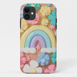 Whimsical Marshmallow Blooms - Levendige telefoonh iPhone 11 Hoesje
