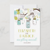 Whimsical Mason Jars RSVP Faire-part de mariage (Dos)