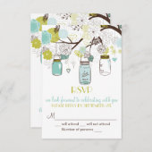 Whimsical Mason Jars RSVP Faire-part de mariage (Devant / Derrière)