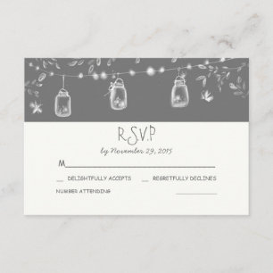 whimsical mason jars rustic wedding RSVP Kaartje