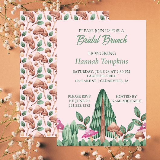 Whimsical Meadow Champignons Invitation de Brunch