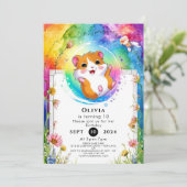 Whimsical Meadow Hamster Verjaardag Kaart (Staand voorkant)