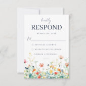 Whimsical Meadow Wedding RSVP Kaart (Voorkant)