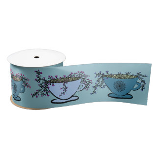 Whimsical Meditation Tea Pattern Blue Lint