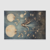 Whimsical Meisje Paardenbloem en Vlinder Decoupage Tissuepapier (Voorkant)