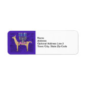 Whimsical Menorah Llama retouradres Etiket (Voorkant)