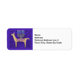 Whimsical Menorah Llama retouradres Etiket