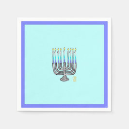 Whimsical Menorah Paper Napkin Servet