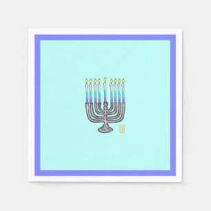 Whimsical Menorah Paper Napkin Servet