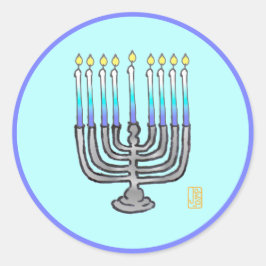 Whimsical Menorah Ronde Sticker