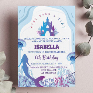 Whimsical Mermaid Birthday Invitation Kaart