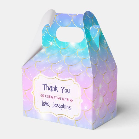 Whimsical Mermaid Birthday Party Bedankt Bedankdoosjes (Achterkant)