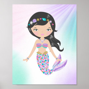 Whimsical Mermaid Children's Nursery Print