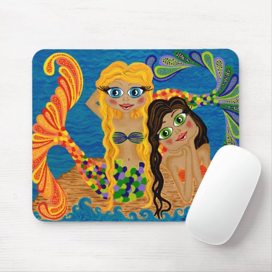 Whimsical Mermaid Computer Muismat (Met muis)