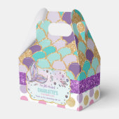 Whimsical Mermaid Tail Verjaardagsfeestje Dank u Bedankdoosjes (Achterkant)