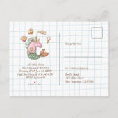 Whimsical Mermaid Unicorn Birthday Invitation Uitnodiging Briefkaart (Achterkant)