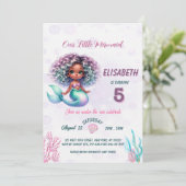 Whimsical Mermaid verjaardagsfeestje Uitnodiging (Staand voorkant)