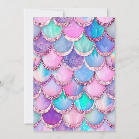 Whimsical Mermaid verjaardagsfeestje Uitnodiging (Achterkant)