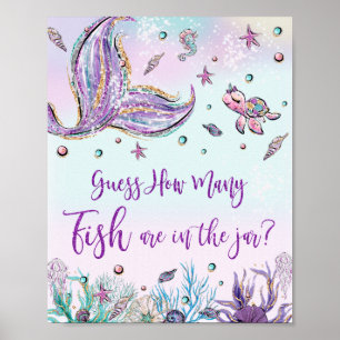 Whimsical Mermaid weet hoeveel vis er in Jar Game Poster