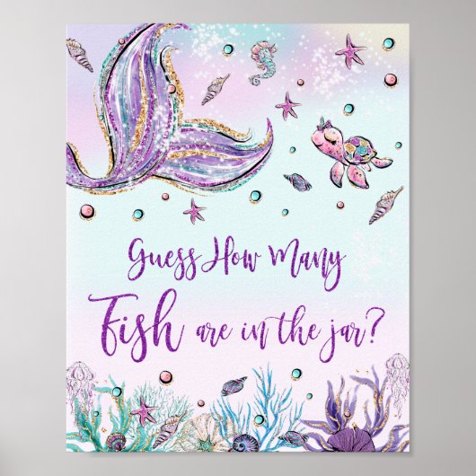 Whimsical Mermaid weet hoeveel vis er in Jar Game Poster (Voorkant)