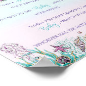Whimsical Mermaid Zeg niet dat Baby shower Game Si Poster (Hoek)