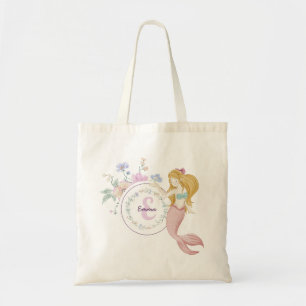 Whimsical Mermaids Monogram Tote Bag
