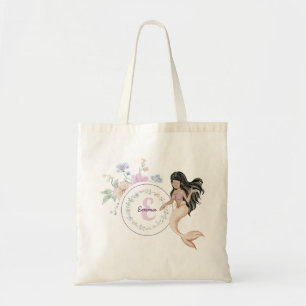 Whimsical Mermaids Monogram Tote Bag