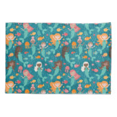 Whimsical Mermaids under the Zee Blauwgroen Kussensloop (Achterkant)