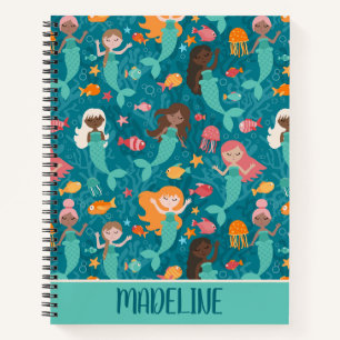 Whimsical Mermaids under the Zee Blauwgroen Notitieboek