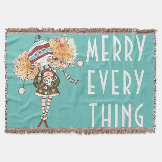 Whimsical Merry Alles kerst Deken (Voorkant)