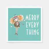 Whimsical Merry Alles kerst Servet (Voorkant)
