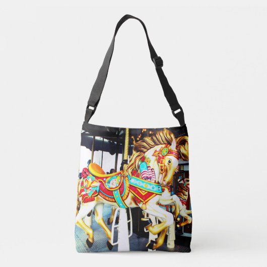 Whimsical Merry Go Round Carousel Horse Crossbody Tas (Achterkant)