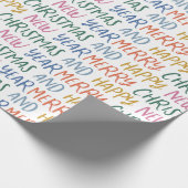 Whimsical Merry Happy Nieuwjaar Rainbow Cadeaupapier (Hoek)