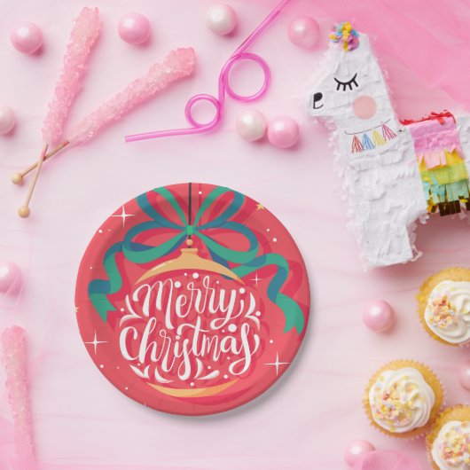 Whimsical Merry kerst | Kerstmis Papieren Bordje (Feest)