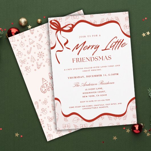 Whimsical Merry Little Friendsmas Christmas Party Kaart