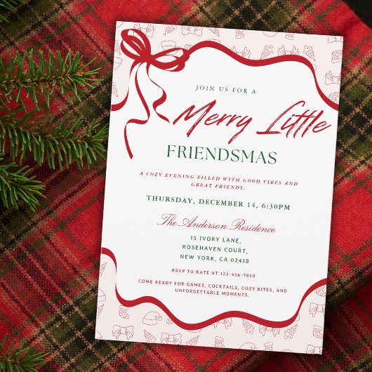 Whimsical Merry Little Friendsmas Christmas Party Kaart